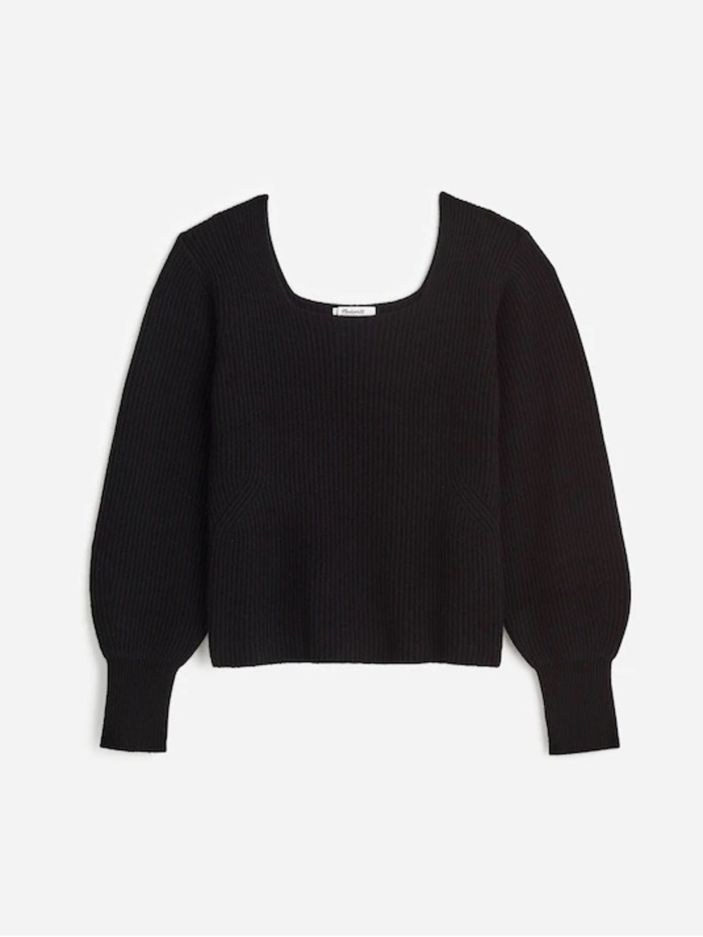 SoftWool Square-Neck Pullover Sweater, Velvet Black